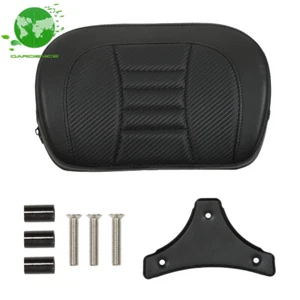 Passenger Sissy Bar Backrest Pad Black Stitching For Touring CVO Glide Street - Picture 1 of 12