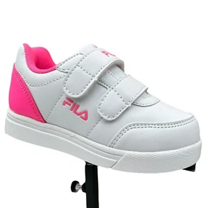 Fila Toddler Girls Slip-on Sneakers Size 8 White-Pink Lightweight Comfort Shoes - Picture 1 of 12