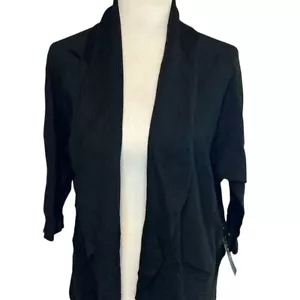 Cárdigan acanalado negro Lauren Ralph Lauren, talla 1X, ¡nuevo con etiquetas!! - Imagen 1 de 5