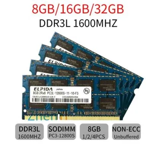 32GB 16GB 8GB PC3L-12800S DDR3L 1600MHz 1.35v Notebook RAM per Elpida nuovo IT - Picture 1 of 15