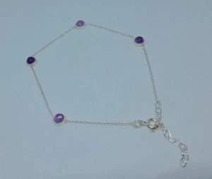 verstellbares Armband aus 925 Silber und Amethyst einzigartige Kreation - Bild 1 von 6