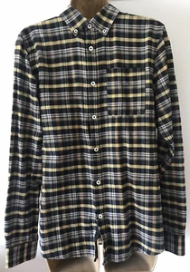 Men’s River Island Shirt With Yellow Black White Check. Long Sleeve Button UK S - Picture 1 of 2