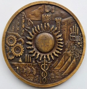 Conseil Economique De Monaco 1945-1995 Bronze Medal Engraver Marcel Sbirazoli - Picture 1 of 6