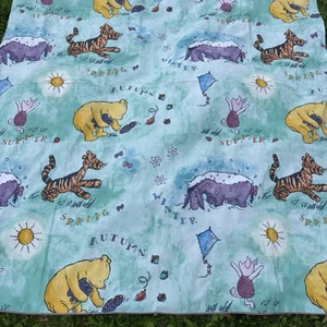 Vintage 90er Disney Winnie Puuh Jahreszeiten Twin flaches Laken Bettwäsche Set neu aus altem Lagerbestand - Bild 1 von 12