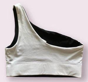 Fabletics Harlow One Shoulder Reversible Sports Bra Size Med White& Black - Picture 1 of 6