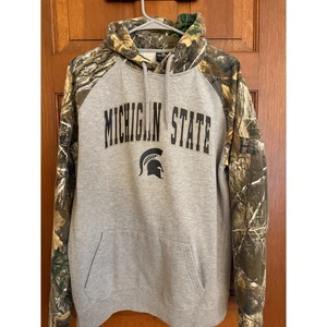Michigan State Spartans Realtree Camuflada Sudadera con Capucha Para Hombres Grande Gris Pullover - Imagen 1 de 11