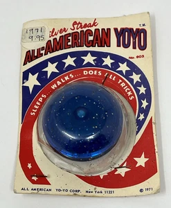 Silver Streak 1971 All American YOYO Vintage NEU IN VERPACKUNG Translucent Blue Rarität - Bild 1 von 2