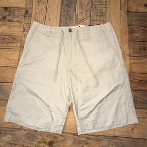 Pantaloncini chino Banana Republic uomo 32W beige misto lino cotone nuovi con etichetta - Foto 1 di 6