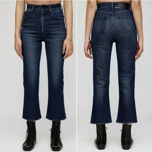 Moussy Vintage Emma Cropped Flare Jeans Size 27 High Waist Japanese Denim - Picture 1 of 10