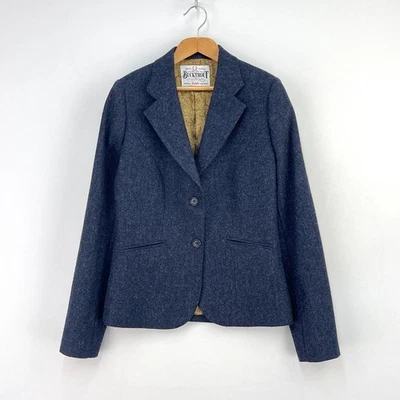 Bucktrout Elspeth Tweed Jacket Womens 8 Navy Blue Moon Wool Hacking Blazer - Image 1 of 4
