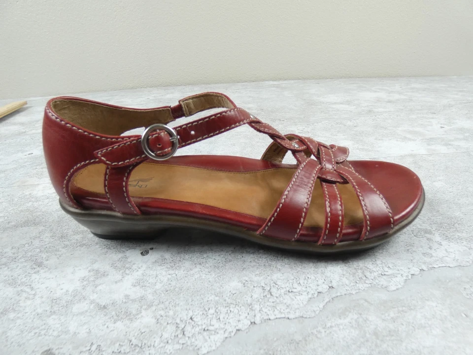 Zapato Dansko Mujer 10 Rojo Tiras Boho Confort Zapato Cuña Foto 1 de 4