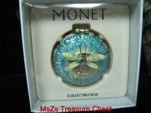 MONET  "DRAGONFLY"  Collectible Enamel Keepsake Trinket Box   ** New In Box ** - Picture 1 of 8