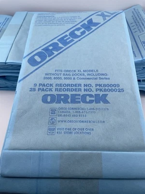 Oreck XL Vacuum Bags For Model W/O Docks 2000,8000,9000 Commercial Series Lot 25 - Image 1 of 4