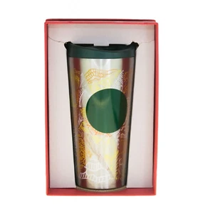 Starbucks Yellow Floral Line Art DOT Stainless Steel Tumbler 16 OZ Phinney - Picture 1 of 4