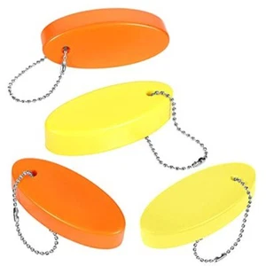 Foam Floating Keychain Oval Float Key Ring Key Float Foam 4 Orange and Yellow - Picture 1 of 7