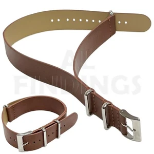 Military Watch Strap Band Genuine Leather MoD SS. Buckle 18 20 22 MM - Picture 1 of 12