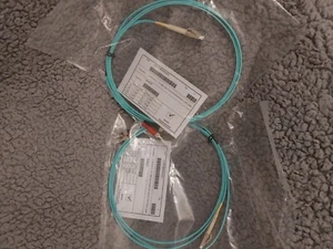 2x2M OM3 LC-ST DPX P'Cord Aqua 2mm LSZH FIBRE OPTIC CABLE - Green - Picture 1 of 4