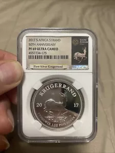 2017 Südafrika S1 Rand 50th Anniv. First Releases NGC PF69 Ultra Cameo - Bild 1 von 3