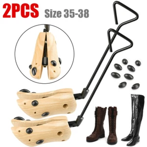 2 PIEZAS Botas de Madera Estirante Ajustable Zapato Formador Ampliador Expansor para Hombres Mujeres - Imagen 1 de 9