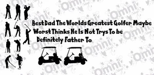 Dad/Own Name/personalised Golf Vinyl Sticker Fathers Day Birthday Gift Mug Glass - Picture 1 of 2