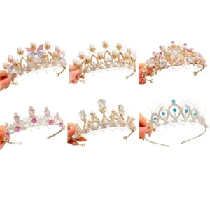 Wedding Crowns Rhinestones Tiaras Crystal Crowns Crystal Tiaras Princess Crowns - Picture 1 of 12