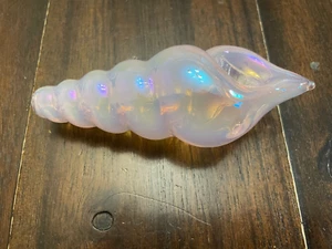 4.5 Premium Glass Pipe Bowl Seashell Iridescent Pink - Picture 1 of 2