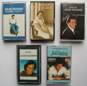 Music Cassette Tape Bundle: 5 Julio Iglesias Albums: Starry Night, Raices etc - Picture 1 of 18