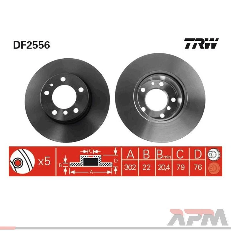 2x TRW DF6208S Disque de Frein pour Renault Clio IV Megane III Grand Tour - Photo 1/1