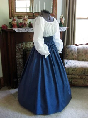 Civil War, Victorian, Trek, Western, Pioneer Dress Deep Blue Design - Image 1 of 4