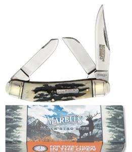Marbles pocket knife Black Stag handle Stockman Sowbelly - Picture 1 of 3
