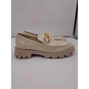 NWOB Dream Pairs Cream Golden Chain Chunky Loafers 11 - Picture 1 of 8