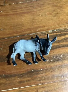 Burro cabeza asintiendo celuloide vintage blanco y negro 4,5" de largo - Imagen 1 de 5