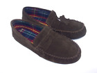 Marks & Spencers M&S men's brown suede moccasin slippers shoes lined 10 EU 44
