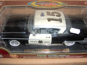 CADILLAC ELDORADO SEVILLE POLICE CAR 1958 ROAD SIGNATURE 1/18 - Foto 1 di 1