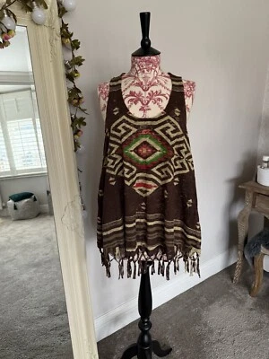 Топ безрукавка Ralph Lauren Denim & Supply Tribal Aztec Navajo Southwest с кисточками размер M - Изображение 1 из 4
