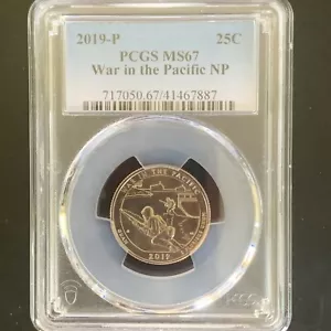 2019 P War In the Pacific NP Quarter 25c PCGS MS67 - Picture 1 of 2