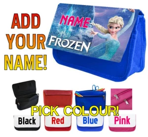 PERSONALISED (Custom) FROZEN ELSA Cartoon Pencil Case Bag - School Holiday Gift - Picture 1 of 3