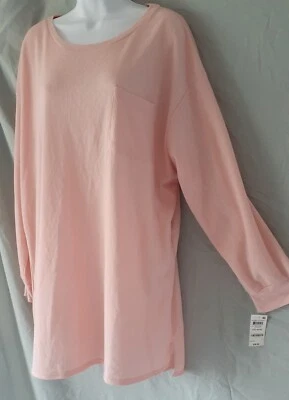 Jenni Peach Nightgown Long Sleeve Knee  2XL  56" BUST - Image 1 of 4
