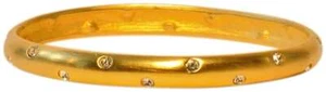 JOSEPH ESPOSITO VINTAGE, SHINNY GOLD OVAL BANGLE WITH SCATTERED CRYSTALS - Picture 1 of 4