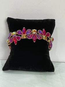 Libelle Kristall Strass Cocktail Stretch Armreif Armband Rosa Gold Abend - Bild 1 von 10