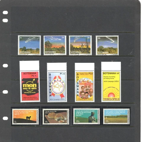 BOTSWANA MNH 1986 HALEY'S COMET SCOTT 380 - 383, HEALTH CARE BIBLE VERSES 3 sets Cover