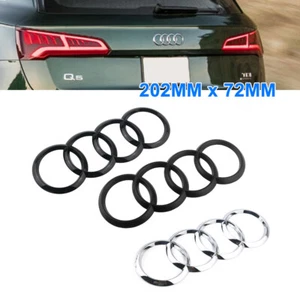 202 x 72MM Heck Kofferraum Emblem Ringe Für Audi A4 A5 A6 Hinten Silber, Schwarz - Bild 1 von 4