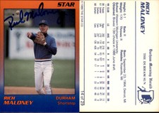 Rich Maloney Signed 1989 Star Durham Bulls I #14 Card Auto AU