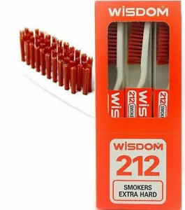 3 x Wisdom 212 Smokers extra harte braune Borsten Zahnbürste - Bild 1 von 3