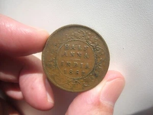 1862 INDIA HALF ANNA - Picture 1 of 2