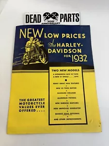 Folleto de ventas de Harley-Davidson para 1932 folleto papel recuerdos folleto - Imagen 1 de 6