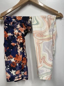 Lot Of Two High Rise Leggings Activewear Old Navy Girls M 8 Floral Tie Dye - Picture 1 of 7