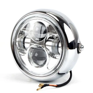 Proyector LED de motocicleta cromado Hi/Lo faro para Harley Street Glide Softail - Imagen 1 de 8