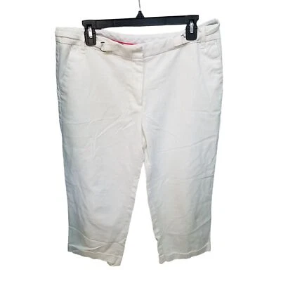 Pantalones capri Valerie Stevens para mujer talla 12 blancos lisos cónicos Foto 1 de 4