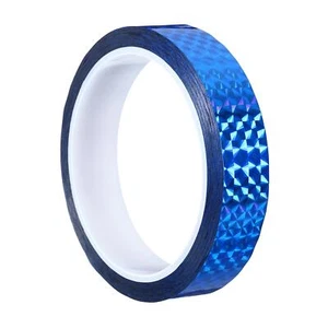 20mmx50m Prism Tape, Holographic Reflective Adhesive Craft Wrap Decoration, Blue - Picture 1 of 5